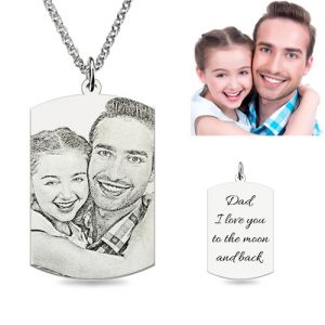Customized Dog Tag Engraved Photo Necklace