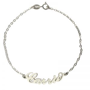 Personalized Sterling Silver Carrie Name Bracelet/Anklet