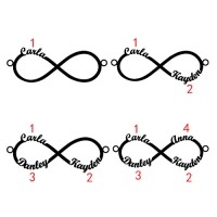 4 Names Infinity Necklace Sterling Silver