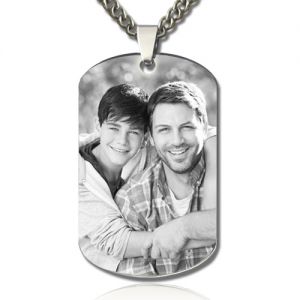 Customized Father & Son  Titanium Steel Necklace with Dog Tag 