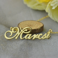 Personalized Nameplate Necklace 18K Gold Plated