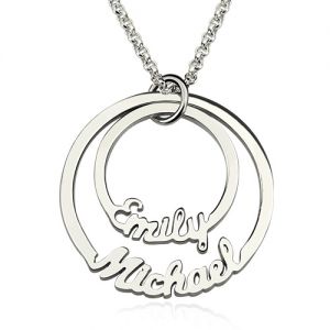 Two Disc Name Necklace Sterling Silver