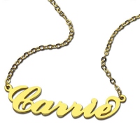 Personalized Carrie Name Necklace 18K Gold Plated