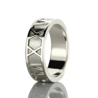Customized Sterling Silver Roman Numeral Band Rings