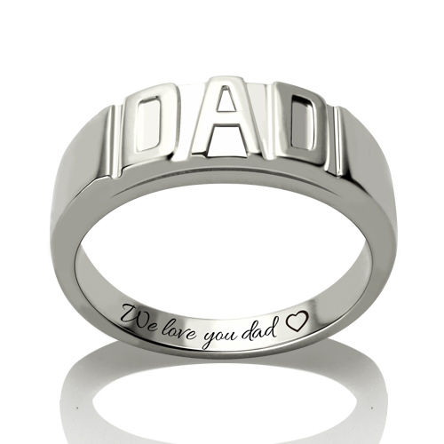 Personalized Men's DAD Ring Father's Day Jewelry