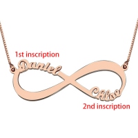 Two Names Infinity Necklace Rose Gold Plated