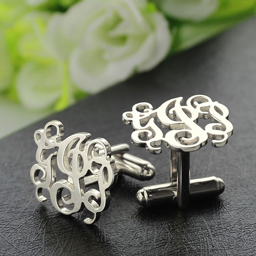 Top quality Customized Sterling Silver Cufflinks with Monogram