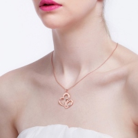 Rose Gold Hearts Name Necklace