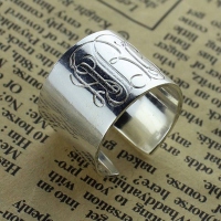Personalized Monogram Cuff Ring Sterling Silver