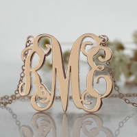 Custom Rose Gold Monogram Initial Necklace
