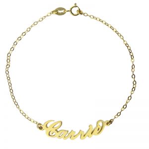 Personalized 18k Gold Plated Carrie Name Bracelet