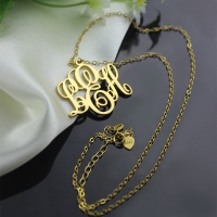 Gold Plated Monogram Necklace