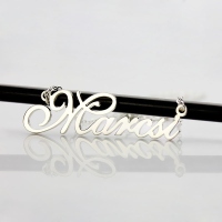 Custom Sterling Silver Nameplate Necklace for Anniversary