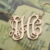 Personalized Rose Gold Monogram Pendant Necklace