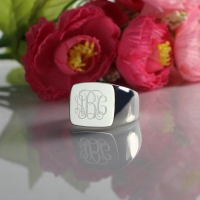 Silver sterling Monogram with engraved square design