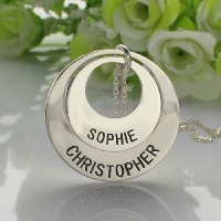 Engraved Ring Mother Necklace Sterling Silver