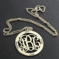 Personalized Family Monogram Name Necklace Sterling Silver